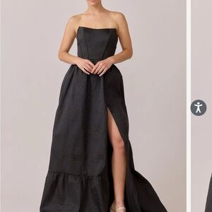 Revelry Strapless Black Gown